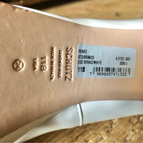 New NWT Schutz Renee Off White Patent Mary Jane Heel Platform Pump 11B $178 - Picture 15 of 17